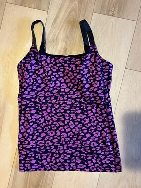 LULU LEMON 🍋 Pink & Black Leopard Print Tank Top